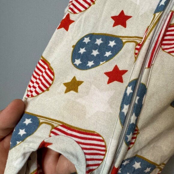 GIGI & MAX bamboo soft aviator red, white & blue print sleeper size 3 months - Picture 5 of 6